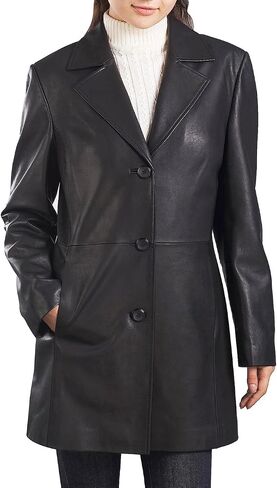 BGSD Women Danielle Lambskin Leather Walking Coat (Also available in Plus Size & Petite) in Saudi Arabia