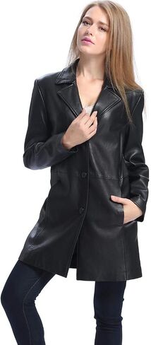 BGSD Women Danielle Lambskin Leather Walking Coat (Also available in Plus Size & Petite) in Saudi Arabia