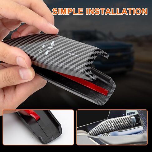 Mooseforge Digital Column Mounted Shifter Cover Compatible with 2025 Chevy Equinox Traverse Tahoe Suburban GMC Terrain Acadia Interior Accessories (Glossy red Carbon Fiber Pattern) in Saudi Arabia