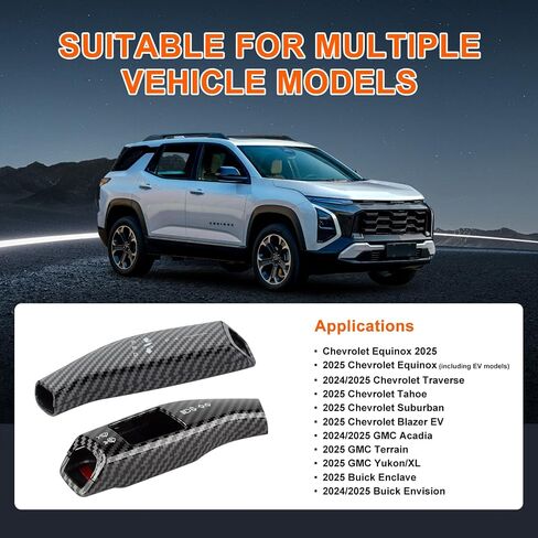 Mooseforge Digital Column Mounted Shifter Cover Compatible with 2025 Chevy Equinox Traverse Tahoe Suburban GMC Terrain Acadia Interior Accessories (Glossy red Carbon Fiber Pattern) in Saudi Arabia