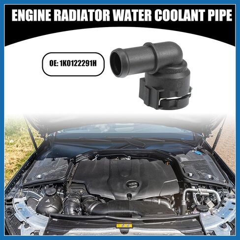 Upper Radiator Coolant Hose Connector Pipe No.1K0122291H - Car Interior Heater Hose Connector - for Volkswagen Passat 2012-2014 Plastic Black 1 Pc Item Replacement in Saudi Arabia