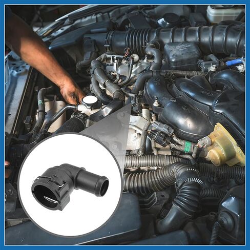 Upper Radiator Coolant Hose Connector Pipe No.1K0122291H - Car Interior Heater Hose Connector - for Volkswagen Passat 2012-2014 Plastic Black 1 Pc Item Replacement in Saudi Arabia