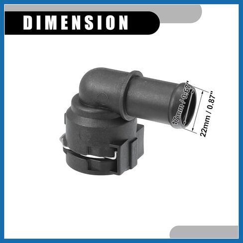 Upper Radiator Coolant Hose Connector Pipe No.1K0122291H - Car Interior Heater Hose Connector - for Volkswagen Passat 2012-2014 Plastic Black 1 Pc Item Replacement in Saudi Arabia