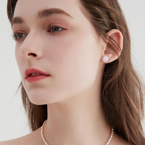 Beebeecraft 1 Box 5 Pairs Bioceramics Stud Earrings 5 Colors Half Hoop Zirconia Ceramic Round Ball Porcelain Studs Post Earrings for Newly Pierced Ears Sensitive Ear Everyday Wear Women in Saudi Arabia