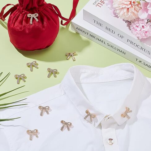 PH PandaHall 10pcs Crystal Bow Brooch Pin Rhinestone Bow Brooches Sparkly Bowkont Brooches Golden Bowkont Shape Lapel Pin Backs Alloy Rhinestone Brooch for Women Backpack Clothes Wedding Accessories in Saudi Arabia