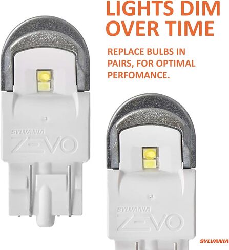 SYLVANIA - 7444 T20 ZEVO LED White Bulb - Bright LED Bulb, Ideal for Daytime Running Lights (DRL) and Back-Up/Reverse Lights (Contains 2 Bulbs) in Saudi Arabia