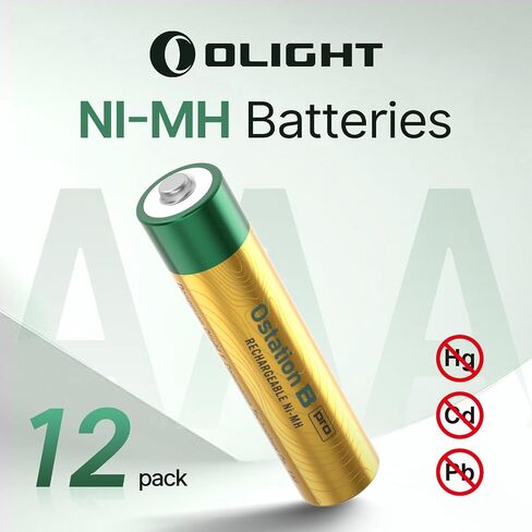 بطاريات NIMH القابلة لإعادة شحن Olight B Pro AA ، وحزمة 8 عملة ، و 2100 مللي أمبير في الساعة ، وجهد البطارية 1.2 فولت ، ومثالية للأجهزة اليومية ، الصديقة للبيئة in Kuwait