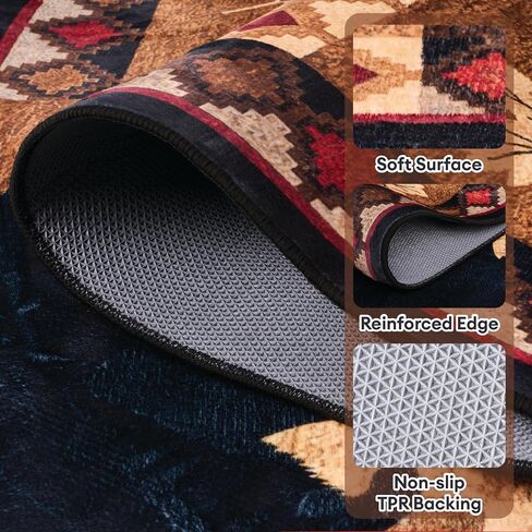 Bear Decor Rustic Throw Area Rugs Moose, 3x5 4x6 5x8 6x9 Ft B11 in Saudi Arabia