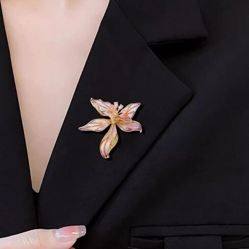 Dainty Blue Large Flower Brooch Pins for Women,Classic Statement Iris Cubic Zirconia 3D Brooch Pins Graceful Prom Formal Daily Jewelry Gifts in Saudi Arabia
