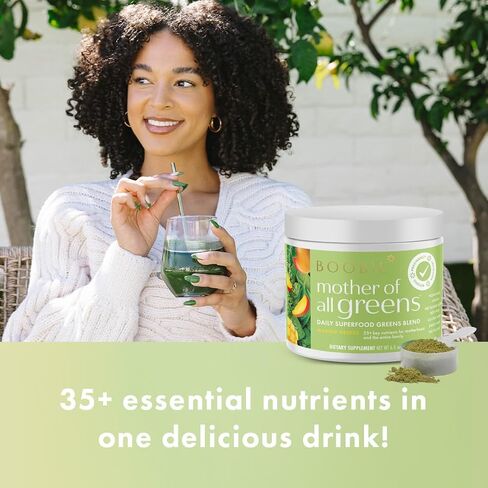 Boobie Pregnancy & Breastfeeding Superfood Greens Powder | Safe for Nursing Moms | 35+ Nutrients for Prenatal, Postpartum & Family Nutrition | Vegan, Gluten Free, Sugar Free | Mixed Berry, 30 Svgs in Saudi Arabia