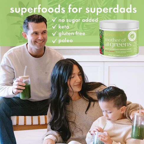 Boobie Pregnancy & Breastfeeding Superfood Greens Powder | Safe for Nursing Moms | 35+ Nutrients for Prenatal, Postpartum & Family Nutrition | Vegan, Gluten Free, Sugar Free | Mixed Berry, 30 Svgs in Saudi Arabia