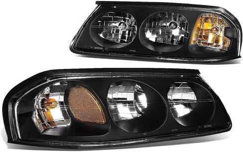 DNA MOTORING HL-OH-CI00-CH-AM Chrome Amber Headlights Compatible with 00-05 Chevy Impala in Saudi Arabia