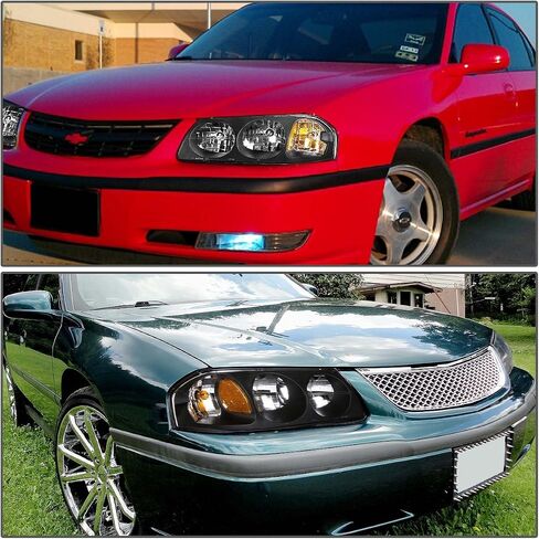 DNA MOTORING HL-OH-CI00-CH-AM Chrome Amber Headlights Compatible with 00-05 Chevy Impala in Saudi Arabia