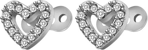 joyMerit Titanium Steel Crystal Dermal Anchor Top Base - Heart 1 in Saudi Arabia