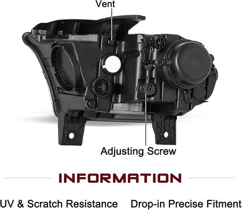 JSBOYAT Headlight Assembly [w/LED DRL] Compatible with 2014-2020 Dodge Durango, Factory Halogen Model Headlamps Replacement Driver and Passenger Side with Bulbs (Not for HID Model) in Saudi Arabia