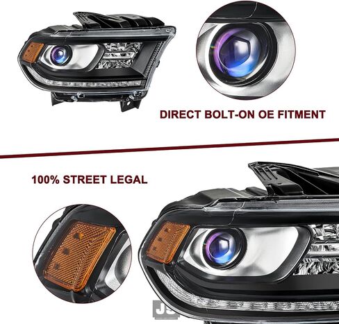 JSBOYAT Headlight Assembly [w/LED DRL] Compatible with 2014-2020 Dodge Durango, Factory Halogen Model Headlamps Replacement Driver and Passenger Side with Bulbs (Not for HID Model) in Saudi Arabia