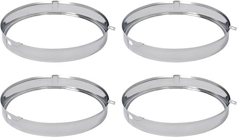 HECASA Headlight Molding Retaining Ring Compatible with 1964-1972 Chevy Chevrolet Chevelle/El Camino/Impala | 1966-1970 Pontiac GTO/LeMans/Tempest Front Headlamp Molding Steel Chrome Silvery 4 PCS in Saudi Arabia