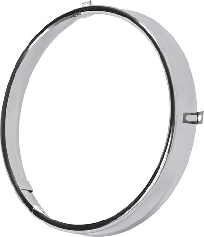 HECASA Headlight Molding Retaining Ring Compatible with 1964-1972 Chevy Chevrolet Chevelle/El Camino/Impala | 1966-1970 Pontiac GTO/LeMans/Tempest Front Headlamp Molding Steel Chrome Silvery 4 PCS in Saudi Arabia