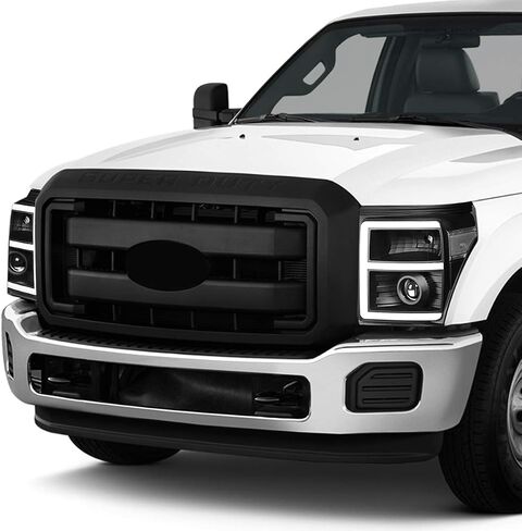 Auto Dynasty Headlights Assembly Compatible with 2011-2016 Ford F250 F350 F450 F550 Super Duty, E-Styling 3D LED DRL Projector Headlamps, Driver and Passenger Side, Chrome Housing Amber Corner in Saudi Arabia