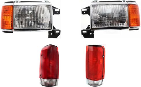 Garage-Pro Driver Passenger Side Headlight Assembly For Ford F-150 F-250 Custom XL XLT Lariat 1987-1990 Halogen With bulb(s) Extended Cab, Standard Cab, Styleside, Built To October 1989 in Saudi Arabia