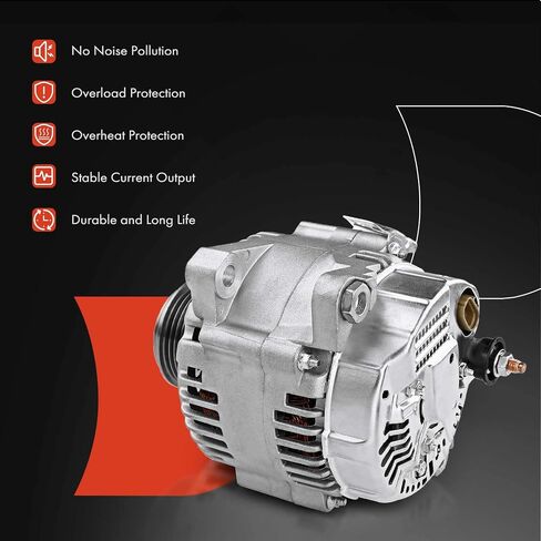 A-Premium Alternator Compatible with Hyundai Sonata & Kia Magentis 06-08, Optima 06-09, Rondo 07-09, L4 2.4L, with 2-Pin Plug, 110A 12V CW 6-Groove Clutch Pulley, Replace# 02131-9130, 37300-25301 in Saudi Arabia