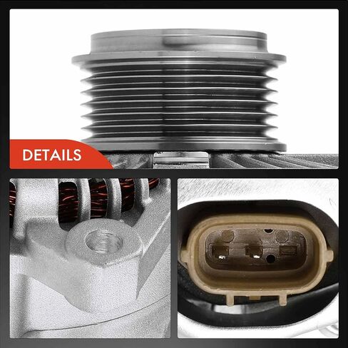 A-Premium Alternator Compatible with Hyundai Sonata & Kia Magentis 06-08, Optima 06-09, Rondo 07-09, L4 2.4L, with 2-Pin Plug, 110A 12V CW 6-Groove Clutch Pulley, Replace# 02131-9130, 37300-25301 in Saudi Arabia