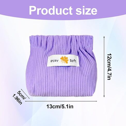 JIEYAO 6Pcs Corduroy Makeup Bags, Elastic Hair Tie Organizer Multicolor Storage Bag Daily Travel Organizer Bag Travel Makeup Pouch Portable Cosmetic Accessories Storage Multipurpose Pouches for Women in Saudi Arabia