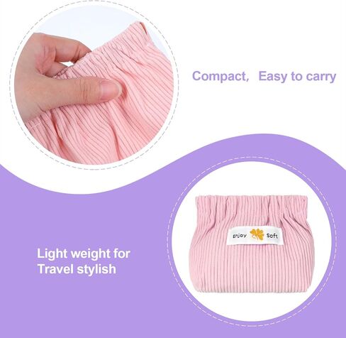 JIEYAO 6Pcs Corduroy Makeup Bags, Elastic Hair Tie Organizer Multicolor Storage Bag Daily Travel Organizer Bag Travel Makeup Pouch Portable Cosmetic Accessories Storage Multipurpose Pouches for Women in Saudi Arabia