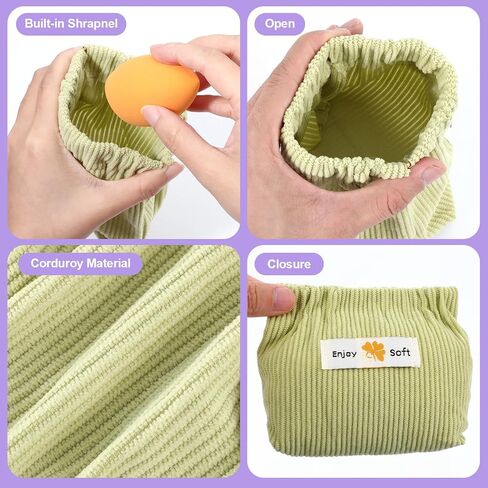 JIEYAO 6Pcs Corduroy Makeup Bags, Elastic Hair Tie Organizer Multicolor Storage Bag Daily Travel Organizer Bag Travel Makeup Pouch Portable Cosmetic Accessories Storage Multipurpose Pouches for Women in Saudi Arabia