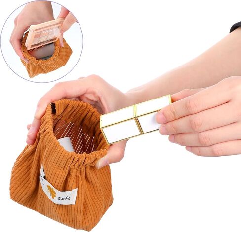 JIEYAO 6Pcs Corduroy Makeup Bags, Elastic Hair Tie Organizer Multicolor Storage Bag Daily Travel Organizer Bag Travel Makeup Pouch Portable Cosmetic Accessories Storage Multipurpose Pouches for Women in Saudi Arabia