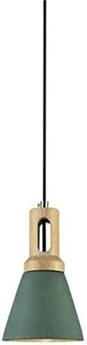 Modern Industrial Pendant Light, 5.3" Concrete & Wood Shade Hanging Lamp, E27/E26 Retro Ceiling Light Fixture for Kitchen Island, Bar, Dining Room, Cafe, and Loft Decor(Green) in Kuwait