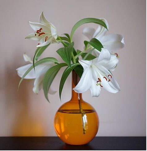 1 pc 8.6 Inches Tall Amber Glass Bulk Vase, Bottleneck Bulbous Bud vases, Vintage Glass Classic Vase for Flower, Living Room, Bedroom, Shelf, Wedding, Home Décor, Photoshoot Setup in Saudi Arabia