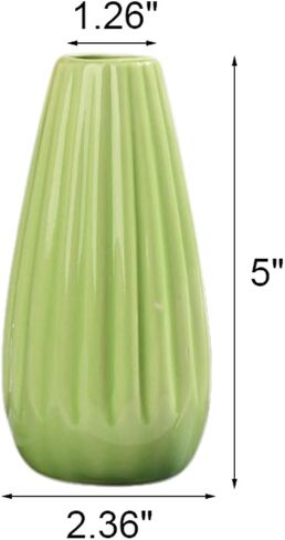 Ceramic Simple Vase for Flowers Plants,Mini Vase for Home Living Room Desk (Yellow 001) in Saudi Arabia