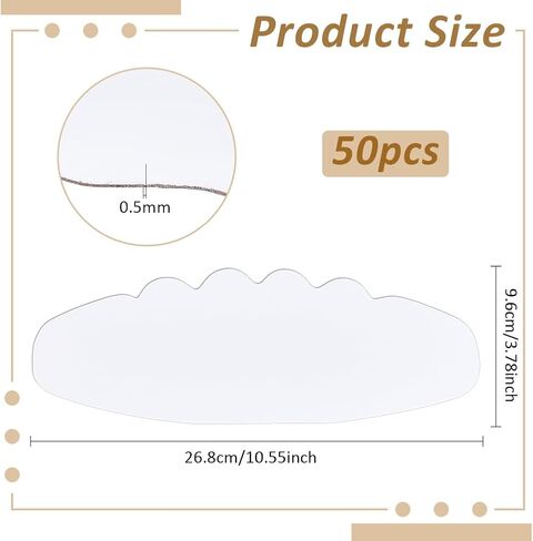 FINGERINSPIRE 50 Pcs Baseball Caps Inserts Shapers 3.8x10.5inch White Baseball Caps Inserts Universal Cap Inner Liner Cardboard Hat Support Brim Holder for Fitted Ball Sports Cap Insert in Saudi Arabia