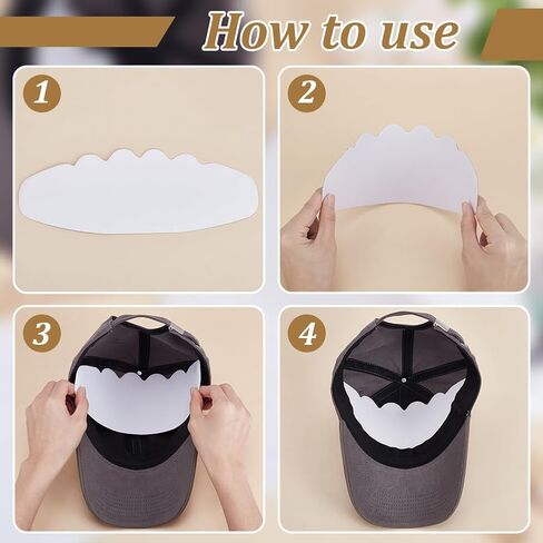 FINGERINSPIRE 50 Pcs Baseball Caps Inserts Shapers 3.8x10.5inch White Baseball Caps Inserts Universal Cap Inner Liner Cardboard Hat Support Brim Holder for Fitted Ball Sports Cap Insert in Saudi Arabia