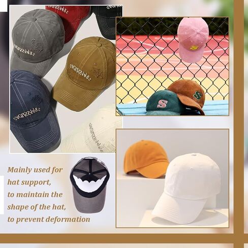 FINGERINSPIRE 50 Pcs Baseball Caps Inserts Shapers 3.8x10.5inch White Baseball Caps Inserts Universal Cap Inner Liner Cardboard Hat Support Brim Holder for Fitted Ball Sports Cap Insert in Saudi Arabia