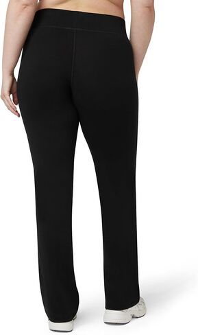 سروال يوجا No Nonsense Lounge، سروال ضيق من القطن باللون الأسود، درزة داخلية 32.5 بوصة، حزام خصر عريض، تغطية غير ظاهرة، ساق واسعة مريحة in Kuwait