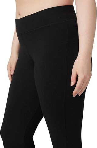 سروال يوجا No Nonsense Lounge، سروال ضيق من القطن باللون الأسود، درزة داخلية 32.5 بوصة، حزام خصر عريض، تغطية غير ظاهرة، ساق واسعة مريحة in Kuwait