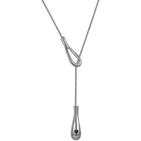 Sweater Necklace,Crystal Necklace,Long Droplet Pull-Out Necklace Women's Clavicle Chain Accessories Titanium Steel Sweater Chain in Saudi Arabia