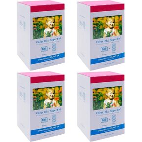 NineLeaf Compatible for Canon Selphy CP1500 CP1300 Ink and Paper KP-108IN KP108 3 Color Ink Cartridges and 108 Sheets 4x6 Photo Paper Glossy for Selphy CP1200 CP1000 CP910 CP900 CP810 Photo Printer in Kuwait