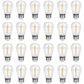 24 Pcs Christmas Colored LED String Light Bulbs Plastic Waterproof S14 Replacement Bulbs E26 Base 1 Watt LED Bulb for Indoor Outdoor String Lights Christmas Decoration(Multicolor) in Saudi Arabia