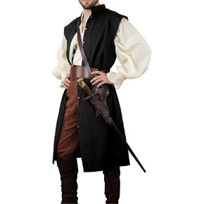 Unisex Medieval Pirate & Knight Sleeveless Vest – Lightweight LARP Renaissance Fair Cosplay Halloween Costume in Saudi Arabia