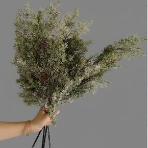 Giegxin 4 Pcs Christmas Pine Branches 25.6 Inch Snow Frosted Christmas Artificial Cedar Pine Stems with PineCones Spray Branches for DIY Crafts Xmas Winter Garland Wreath Holiday Decor in Saudi Arabia
