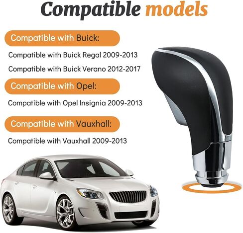 Automatic Gear Stick Shift Knob Car Gear Shifter Black Knob Cover Head Handle Lever Compatible with Buick Verano 2012-2017 for Regal GM Opel Vauxhall Insignia 2009 2010 2011 2012 2013 in Saudi Arabia