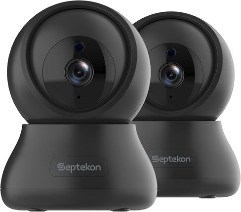 Septekon 4 Pack Camera Indoor Pan/Tilt Security Camera لشاشة Baby Monitor ، كاميرا PET 2K 3MP مع رؤية ليلية ، اكتشاف الحركة ، تخزين سحابة ، متوافق مع Alexa ، White in Kuwait