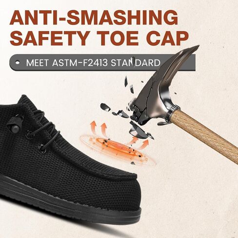 Steel Toe Shoes for Women Lightweight Slip-on Work Safety Shoes Composite Toe Work Sneakers Comfortable Non Slip Tennis Footwear fo Construction Indestructible in Saudi Arabia