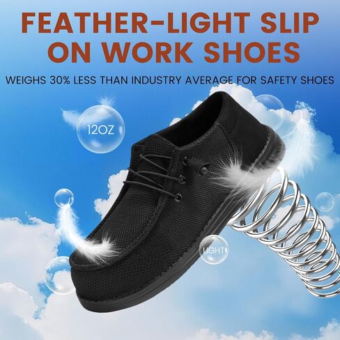 Steel Toe Shoes for Women Lightweight Slip-on Work Safety Shoes Composite Toe Work Sneakers Comfortable Non Slip Tennis Footwear fo Construction Indestructible in Saudi Arabia