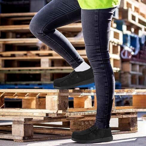 Steel Toe Shoes for Women Lightweight Slip-on Work Safety Shoes Composite Toe Work Sneakers Comfortable Non Slip Tennis Footwear fo Construction Indestructible in Saudi Arabia