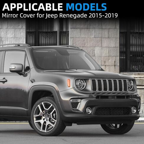غطاء مرآة جانبية للركاب بديل لسيارة Jeep Renegade 2015 2016 2017 2018 2019 - أغطية مرايا الجانب الأيمن، ملحقات غطاء مرايا الرؤية الخلفية مع مصباح، مزخرف in Kuwait