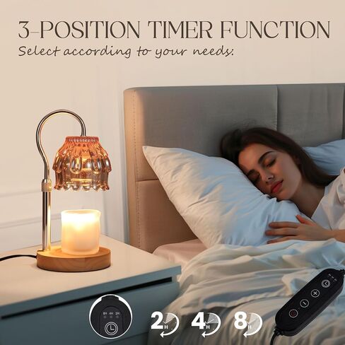 SnowBB Flower Candle Warmer Lamp, Timer Dimmer, Adjustable Height, Birthday Gift for Women Mom Friend Sister, House Warming Gift New Home Decor, Vintage Wax Melt Warmer, Christmas White Elephant Gifts in Saudi Arabia